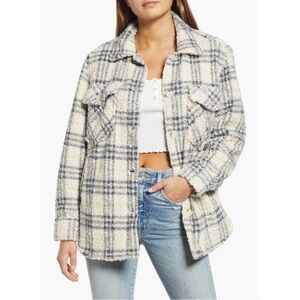 Blank NYC Plaid Sherpa Shacket.